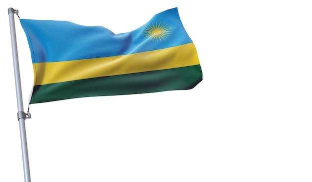 a flag waving in the wind with a white background