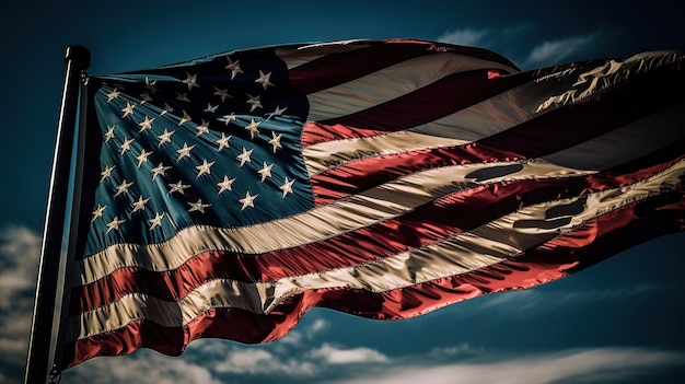 A flag with the american flag on it