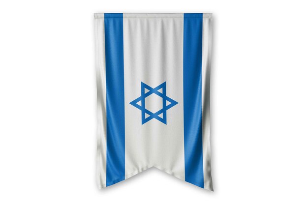 A flag with the flag of israel on a white background