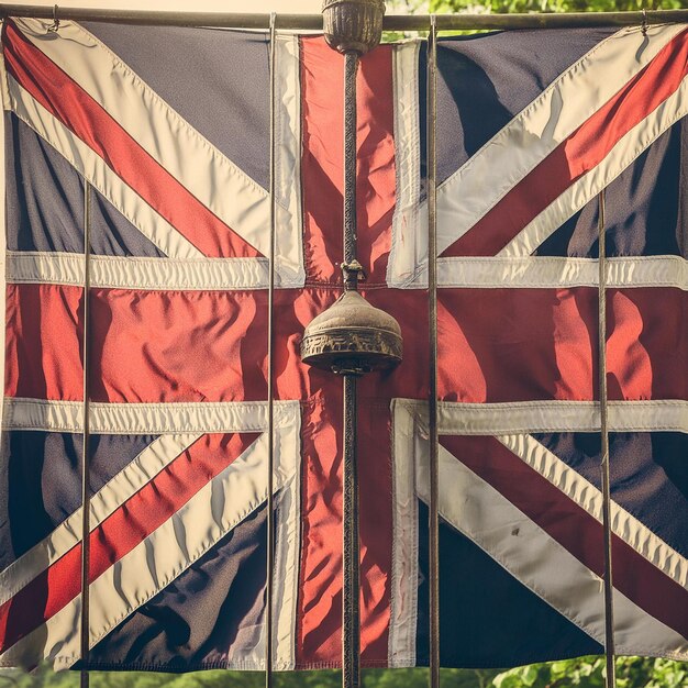 Photo a flag with a red and blue flag that says union jack