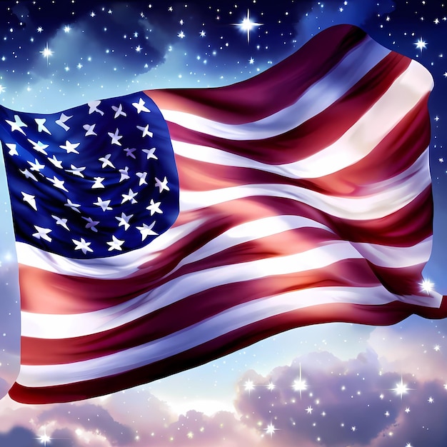 A flag with stars and stripes on it