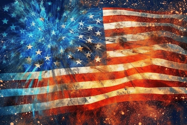 A flag with stars and stripes and the word usa on it