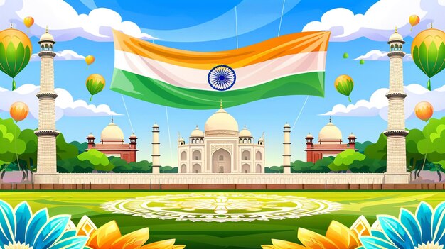 Photo a flag with the title of the country in front of it