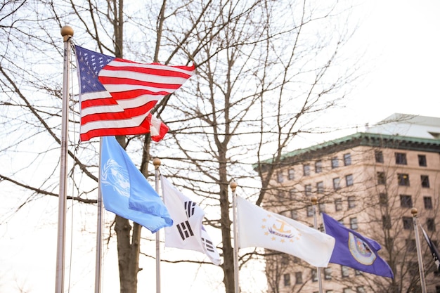 A flag with the united states of america on it