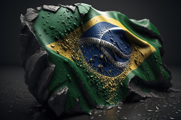 A flag with the word brazil on it