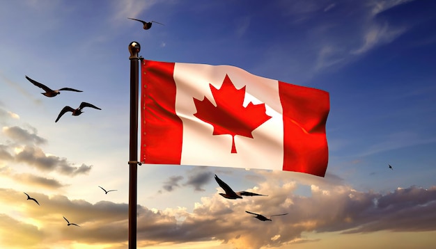 a flag with the word canada on it