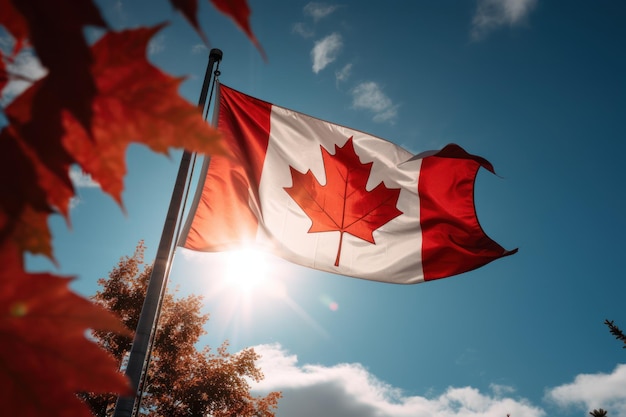 A flag with the word canada on it