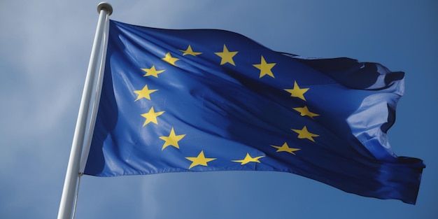 A flag with the word european on it