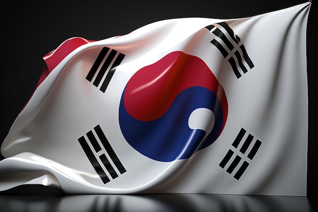 A flag with the word south korea on it