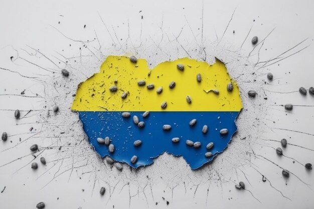 A flag with the word ukraine on it