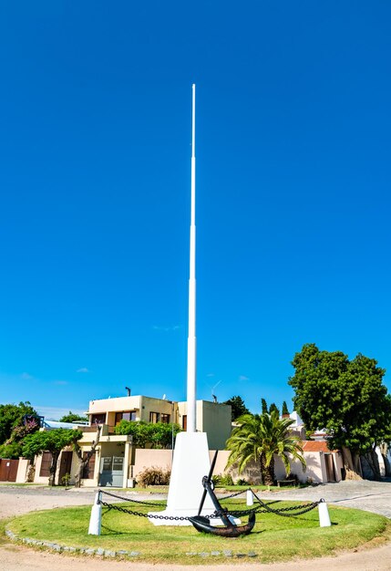 Flagpole and anchor at san pedro bastion in colonia del sacramento uruguay