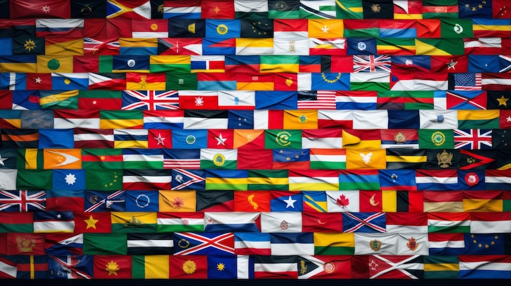Photo flags of all nations of the world