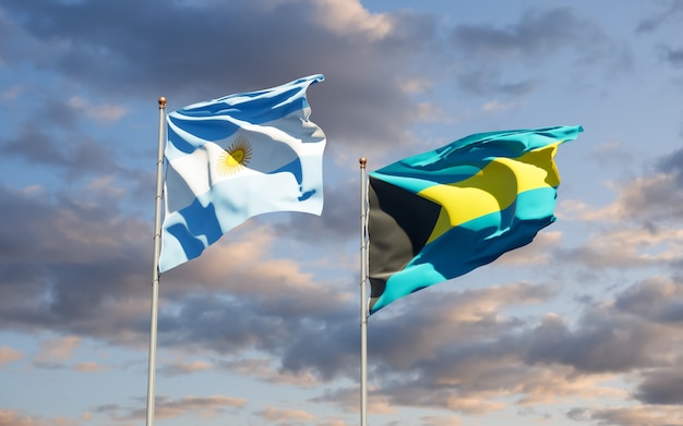 アルゼンチンとバハマの旗