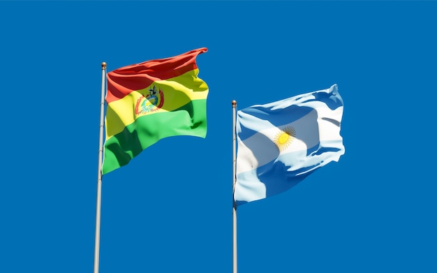 Flags of Argentina and Bolivia.