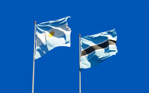 Flags of Argentina and Botswana.