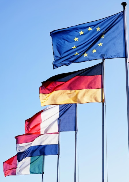 Flags in Ascona Ticino in Switzerland