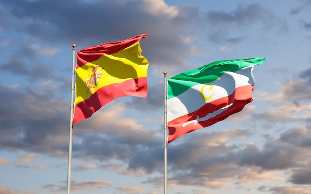 Flags of Bangsamoro and Spain