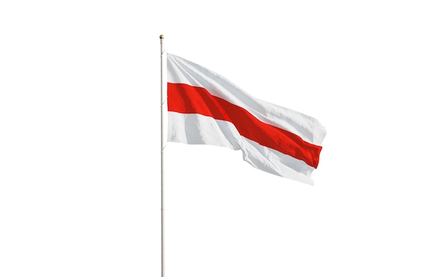 벨로루시의 깃발은 흰색 바탕에 고립 된 클로즈업