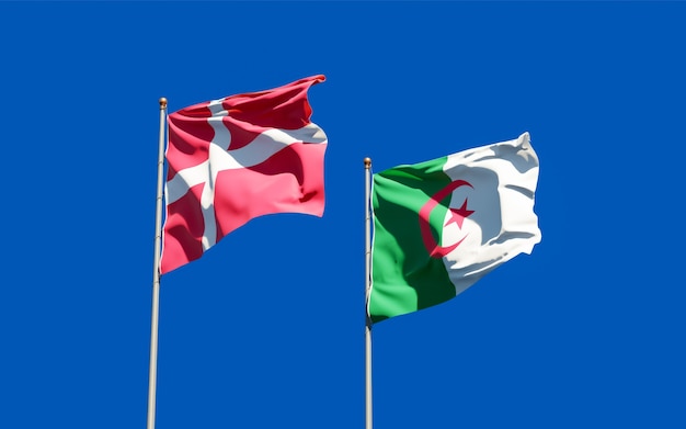 Flags of Denmark and Algeria