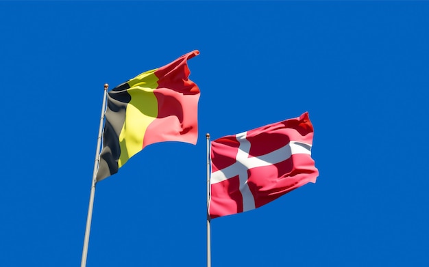 Flags of Denmark and Belgium.