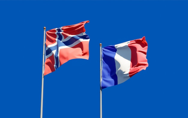Bandiere di francia e norvegia