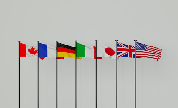 Flags of G7 countries All official national flags of G7