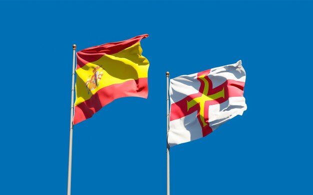 Flags of Guernsey and Spain