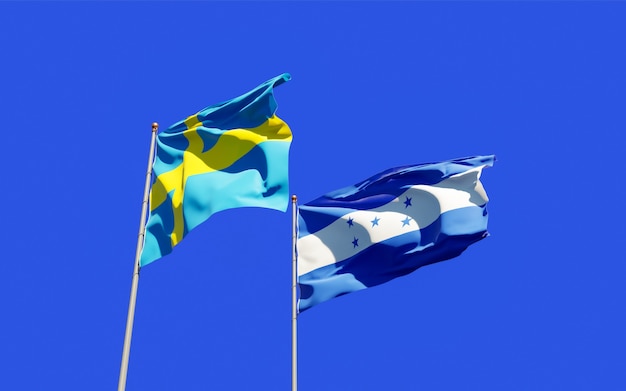 온두라스와 스웨덴의 깃발