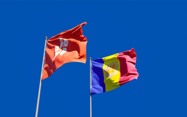 Flags of Hong Kong HK and Andorra