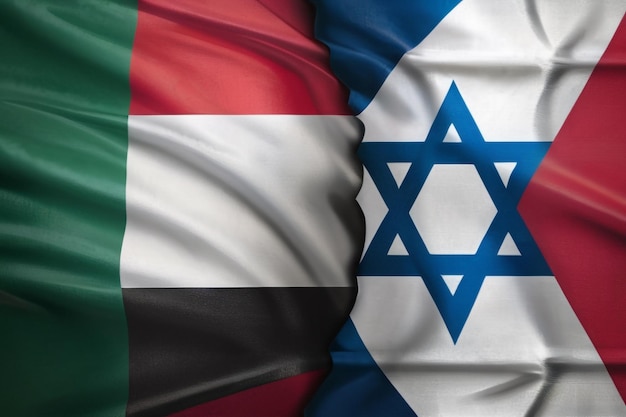 The flags of Israel and Palestine are both made of texture Concept