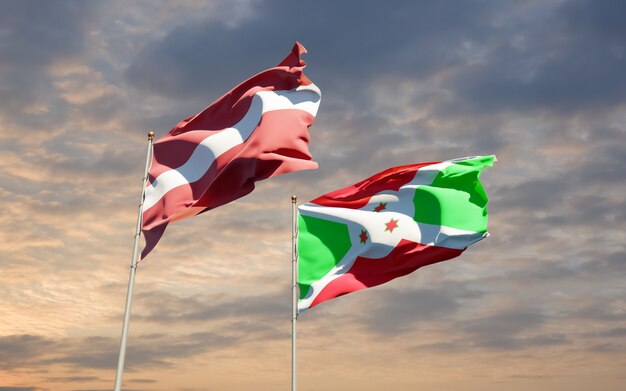 Flags of Latvia and Burundi