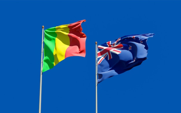 Flags of Mali and New Zealand