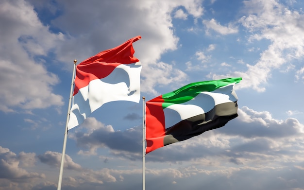 Flags of Nigeria and UAE Arab Emirates