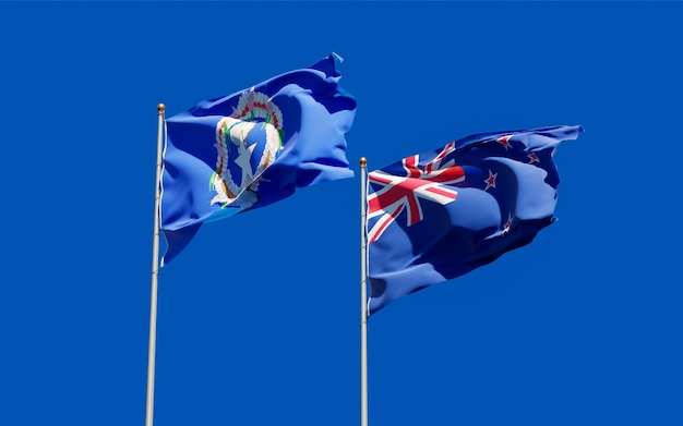 Flags of Northern Mariana Islands and New Zealand