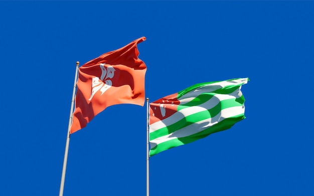 사진 홍콩 hk 및 abkhazia의 깃발