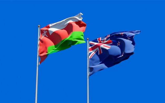 Flags of Oman and New Zealand