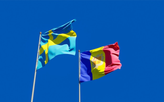 Flags of Sweden and Andorra.