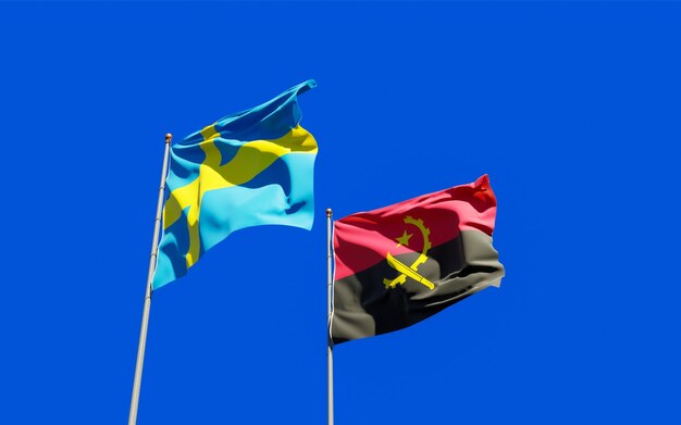 Flags of Sweden and Angola.