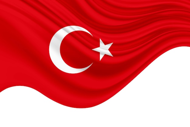 Flags of turkey .Turkey flag waving against white background stock image