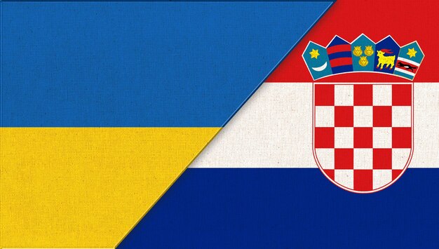 Flags of Ukraine and Croatia diplomatic relations between two countries