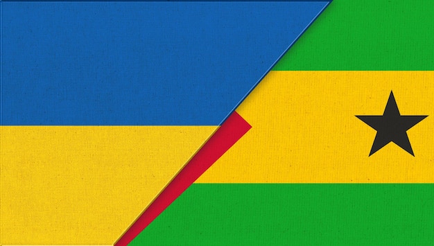 Flags of Ukraine and Sao Tome and Principe Island country National symbols