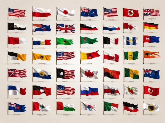 Photo flags of the united states of america are displayed