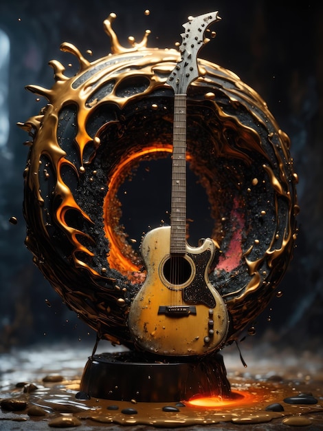 flame of an acoustic guitar