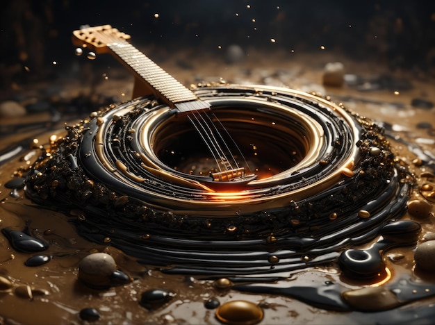 flame of an acoustic guitar