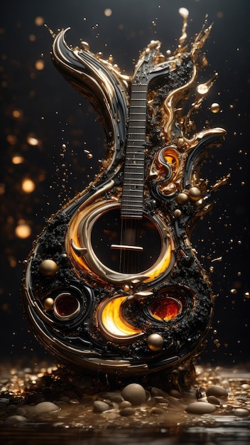 flame of an acoustic guitar