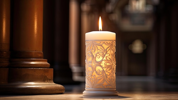 Flame church candle