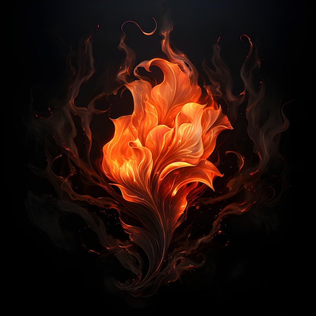 Flame material with black background cool special effects in postproduction