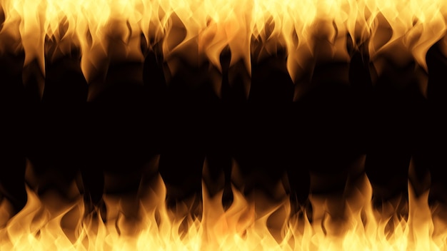 Фото Пламя огня горит на черном фоне изображения