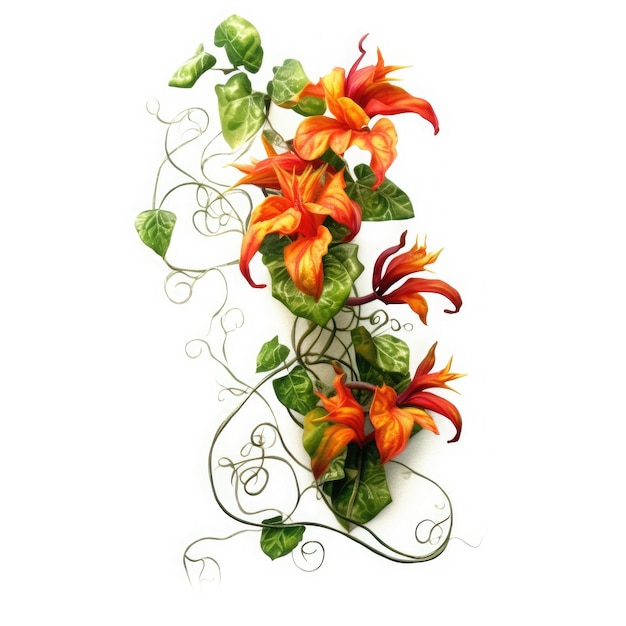 flame vine On White background