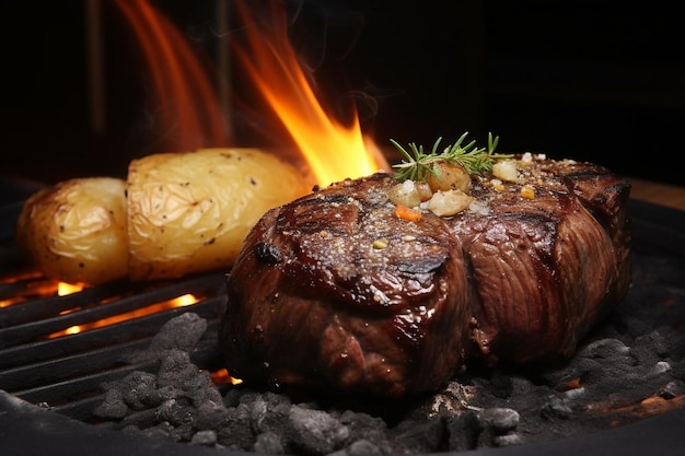 FlameGrilled Chuck Eye Steak with Baked Potato Bliss